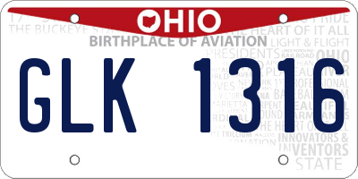 OH license plate GLK1316