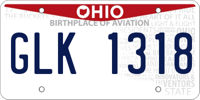 OH license plate GLK1318