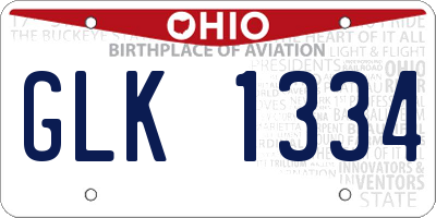 OH license plate GLK1334