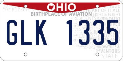 OH license plate GLK1335