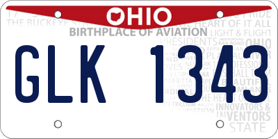OH license plate GLK1343