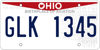 OH license plate GLK1345