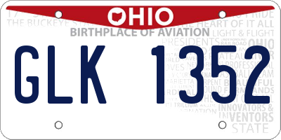 OH license plate GLK1352