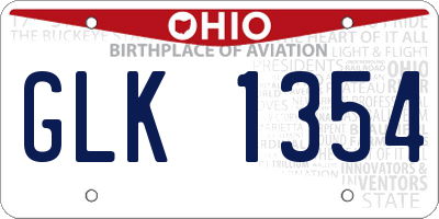 OH license plate GLK1354