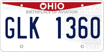 OH license plate GLK1360
