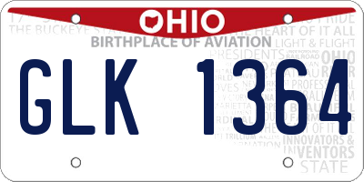 OH license plate GLK1364