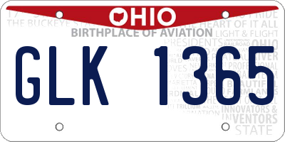 OH license plate GLK1365