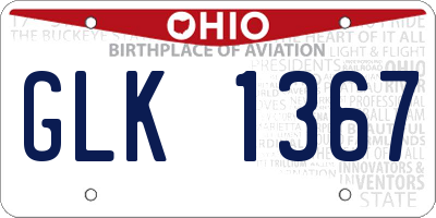 OH license plate GLK1367