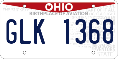 OH license plate GLK1368