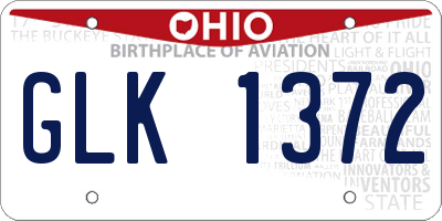 OH license plate GLK1372