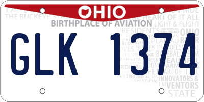 OH license plate GLK1374