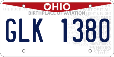 OH license plate GLK1380