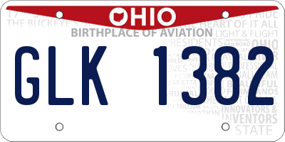 OH license plate GLK1382