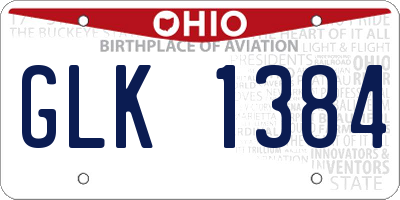 OH license plate GLK1384
