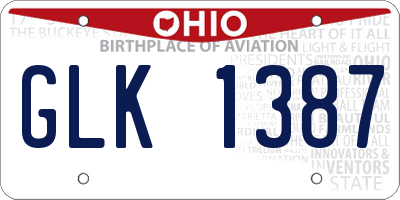OH license plate GLK1387