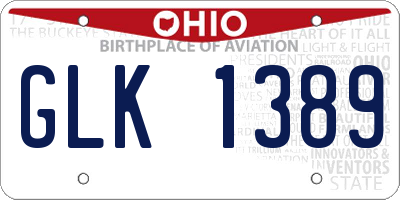 OH license plate GLK1389