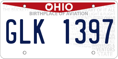 OH license plate GLK1397