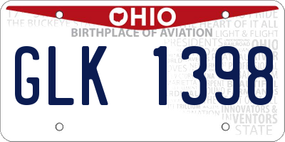 OH license plate GLK1398