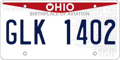 OH license plate GLK1402