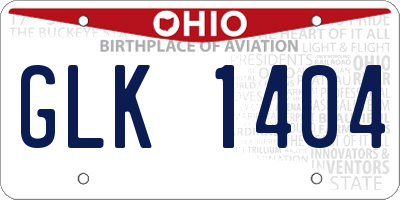 OH license plate GLK1404