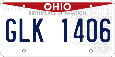 OH license plate GLK1406