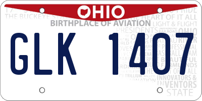 OH license plate GLK1407