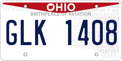 OH license plate GLK1408