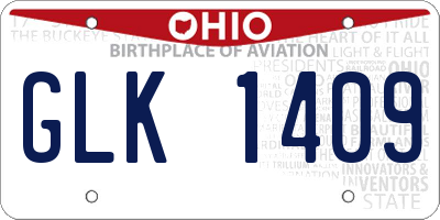 OH license plate GLK1409