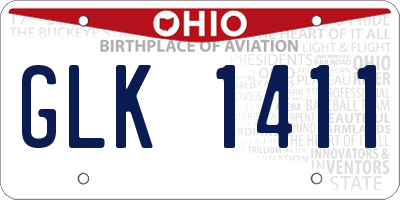 OH license plate GLK1411