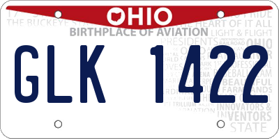 OH license plate GLK1422