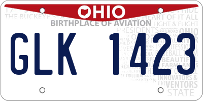 OH license plate GLK1423
