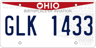 OH license plate GLK1433