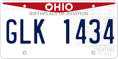OH license plate GLK1434