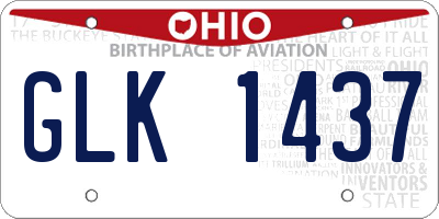 OH license plate GLK1437