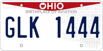 OH license plate GLK1444