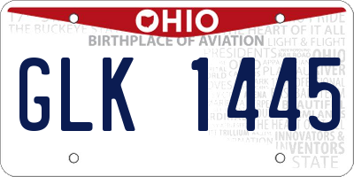OH license plate GLK1445