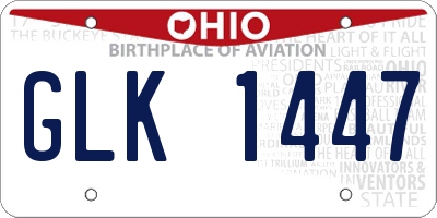 OH license plate GLK1447