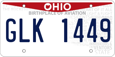 OH license plate GLK1449