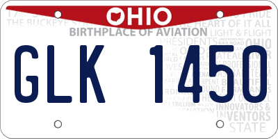 OH license plate GLK1450
