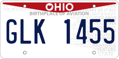 OH license plate GLK1455
