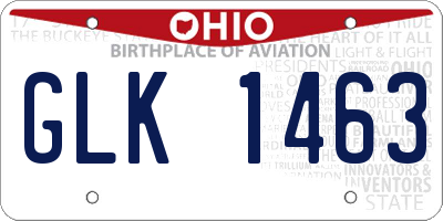 OH license plate GLK1463