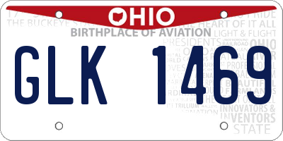 OH license plate GLK1469