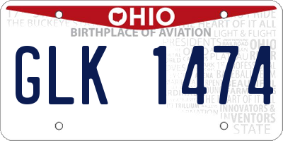 OH license plate GLK1474