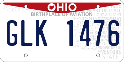 OH license plate GLK1476