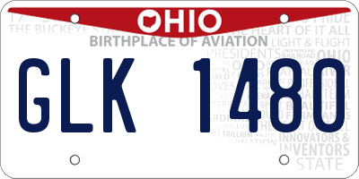 OH license plate GLK1480