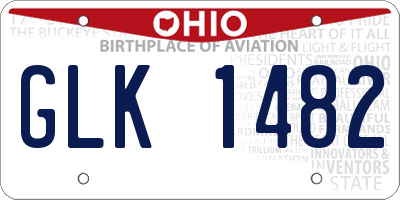 OH license plate GLK1482
