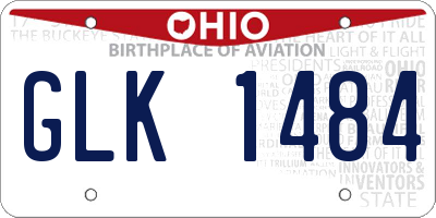 OH license plate GLK1484