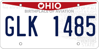 OH license plate GLK1485