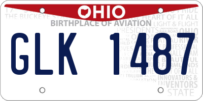 OH license plate GLK1487