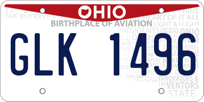 OH license plate GLK1496